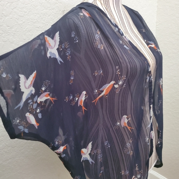 AMERICAN RAG NAVY BLUE SILKY KIMONO/coverup SZ XS - Picture 5 of 8